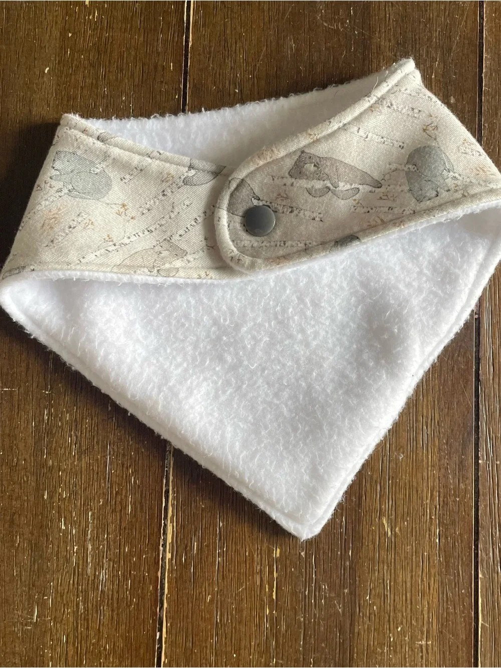 Neutral Matching Bear Bandana and Bib for Babies and Pet